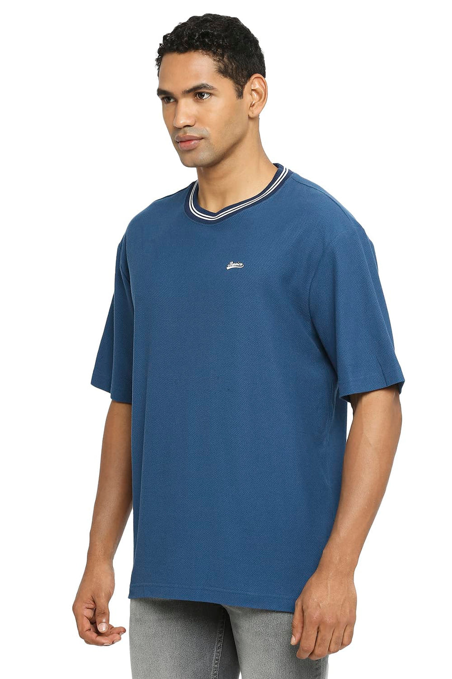 BASICS RELAXED FIT SAILOR BLUE CREW T-SHIRT