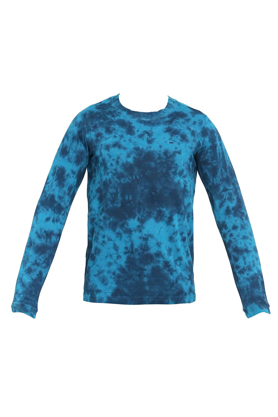BASICS MUSCLE FIT CRYSTAL TEAL TIE DYE CREW T-SHIRT