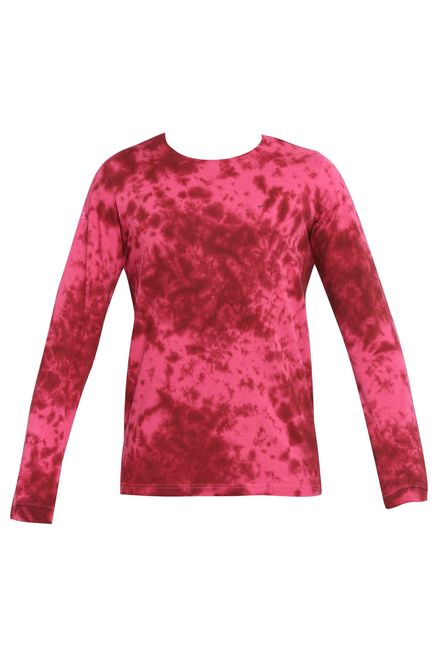 BASICS MUSCLE FIT SANGRIA TIE DYE CREW T-SHIRT