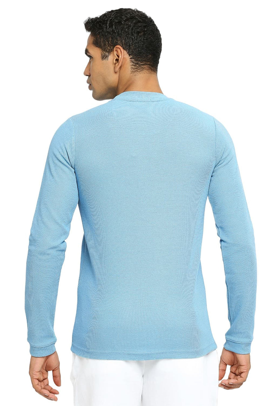 BASICS MUSCLE FIT DELPHINIUM BLUE CREW T-SHIRT