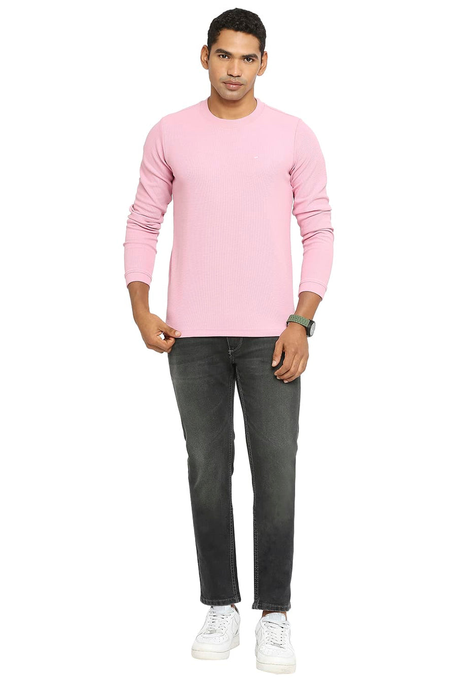 BASICS MUSCLE FIT ORCHID SMOKJE CREW T-SHIRT