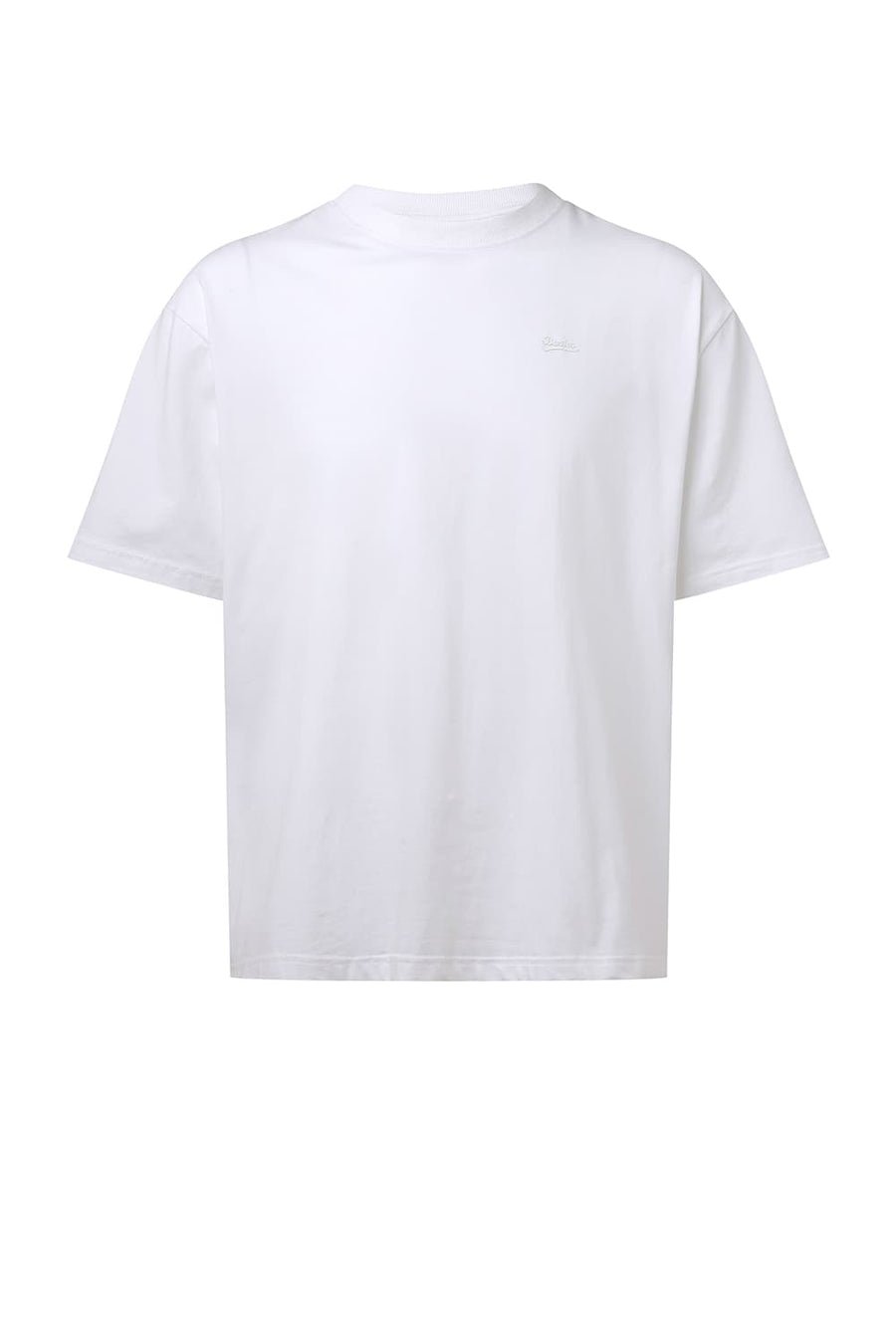 BASICS REGULAR FIT BRIGHT WHITE COTTON STRETCH SOLID CREW T-SHIRTS