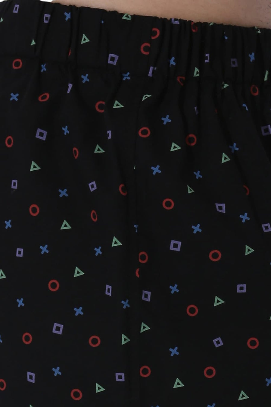 BASICS COMFORT FIT BLACK COTTON PRINTED BOXER SHORTS