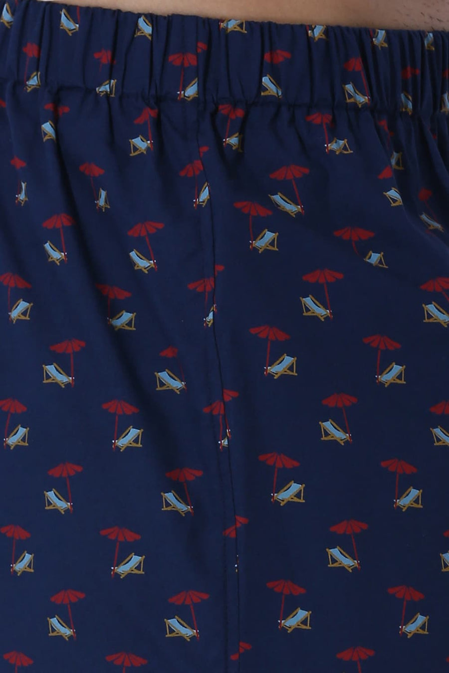 BASICS COMFORT FIT NAVY COTTON PRINTED BOXER SHORTS