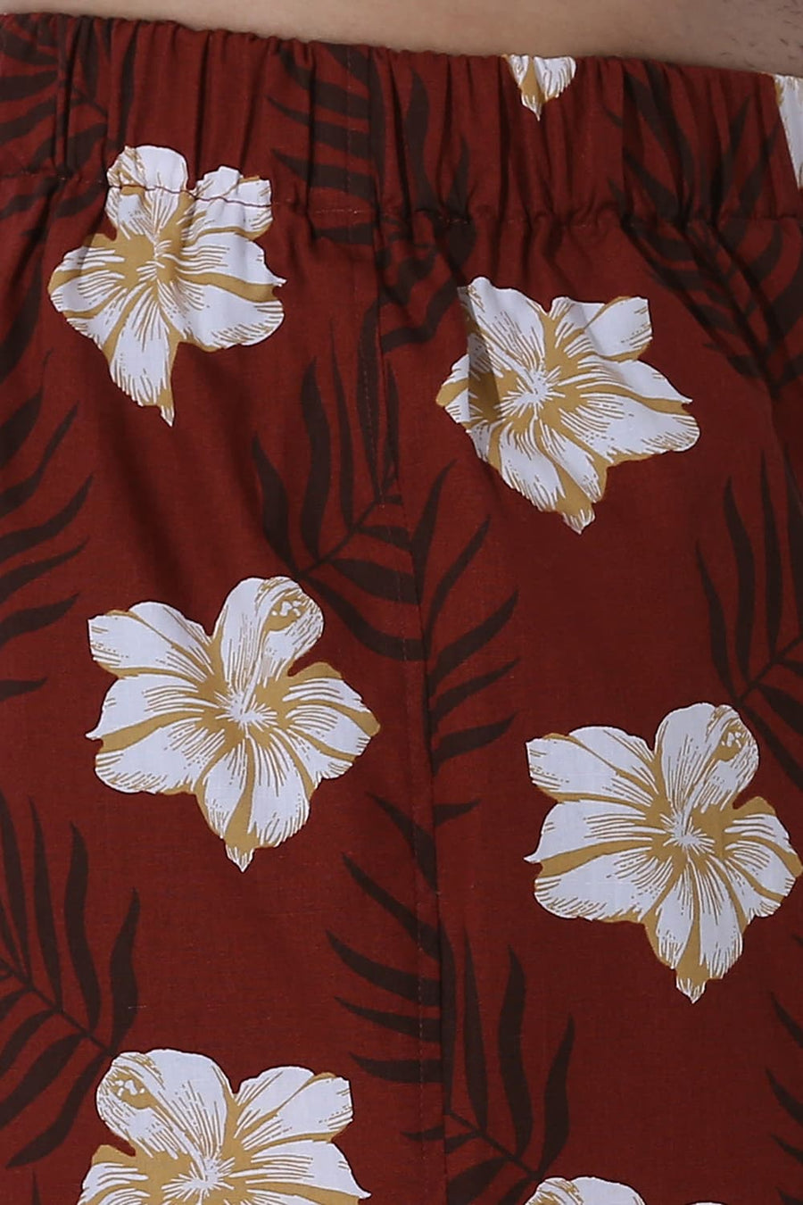 BASICS COMFORT FIT RED COTTON PRINTED BOXER SHORTS