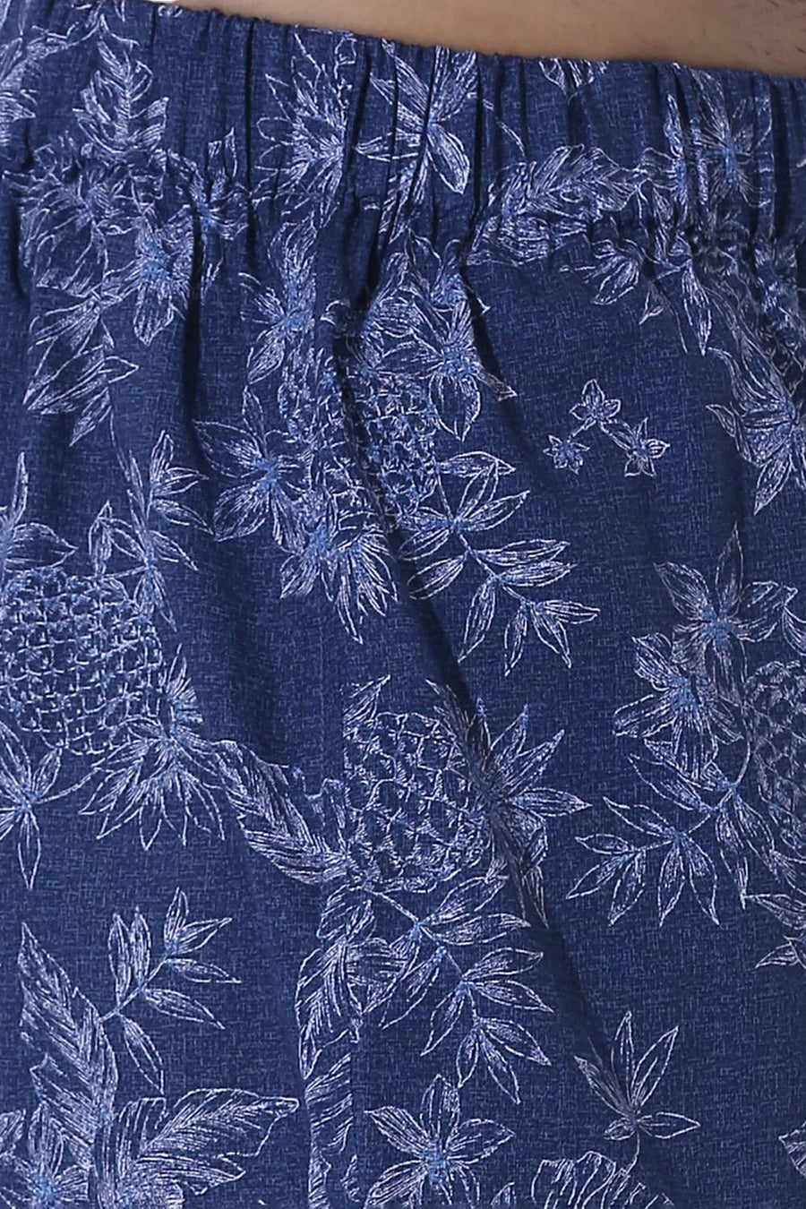 BASICS COMFORT FIT NAVY COTTON PRINTED BOXER SHORTS