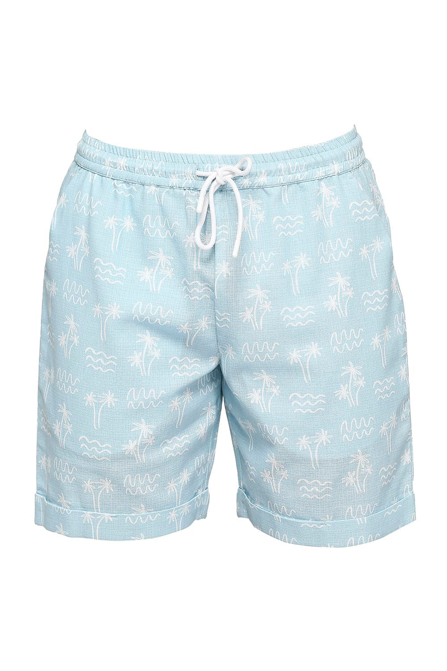 BASICS COMFORT FIT AIR BLUE COTTON DOBBY CO-ORDS SHORTS