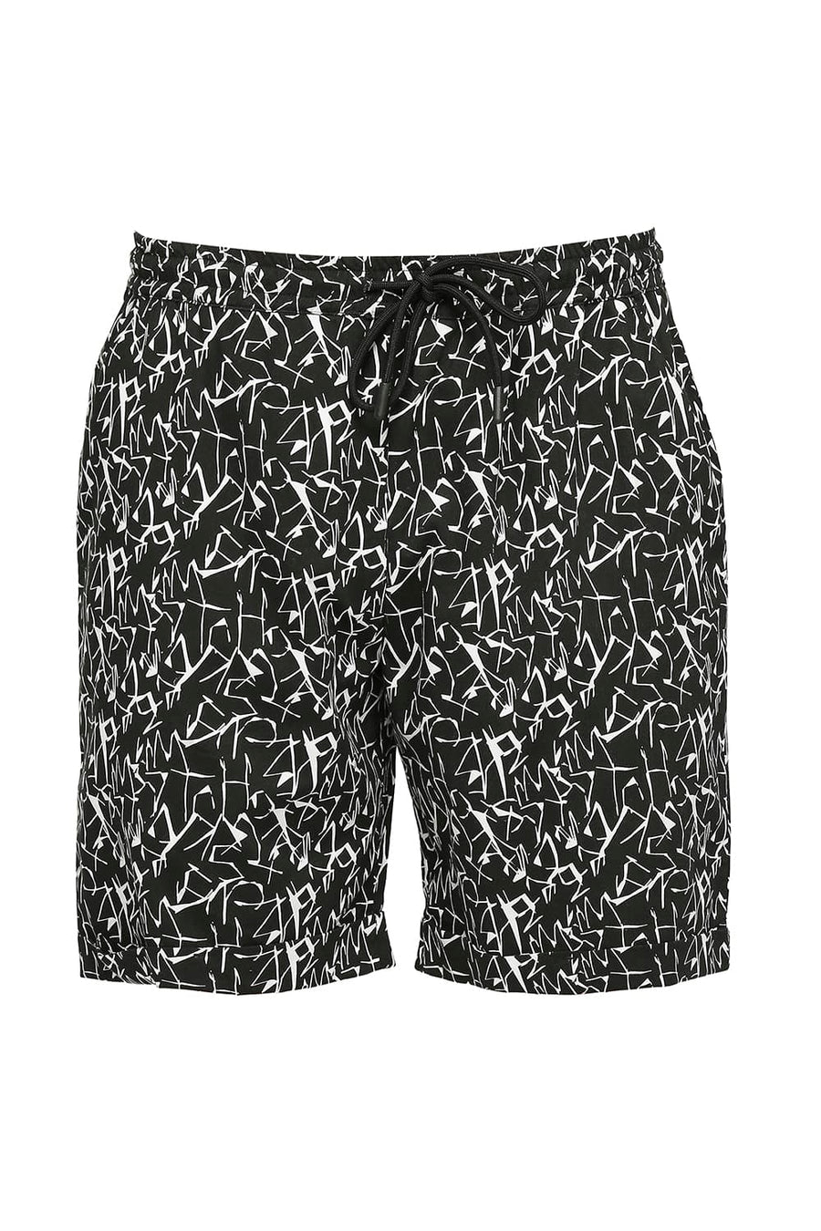 BASICS COMFORT FIT OYSTER BLACK COTTON VISCOSE CO-ORDS SHORTS