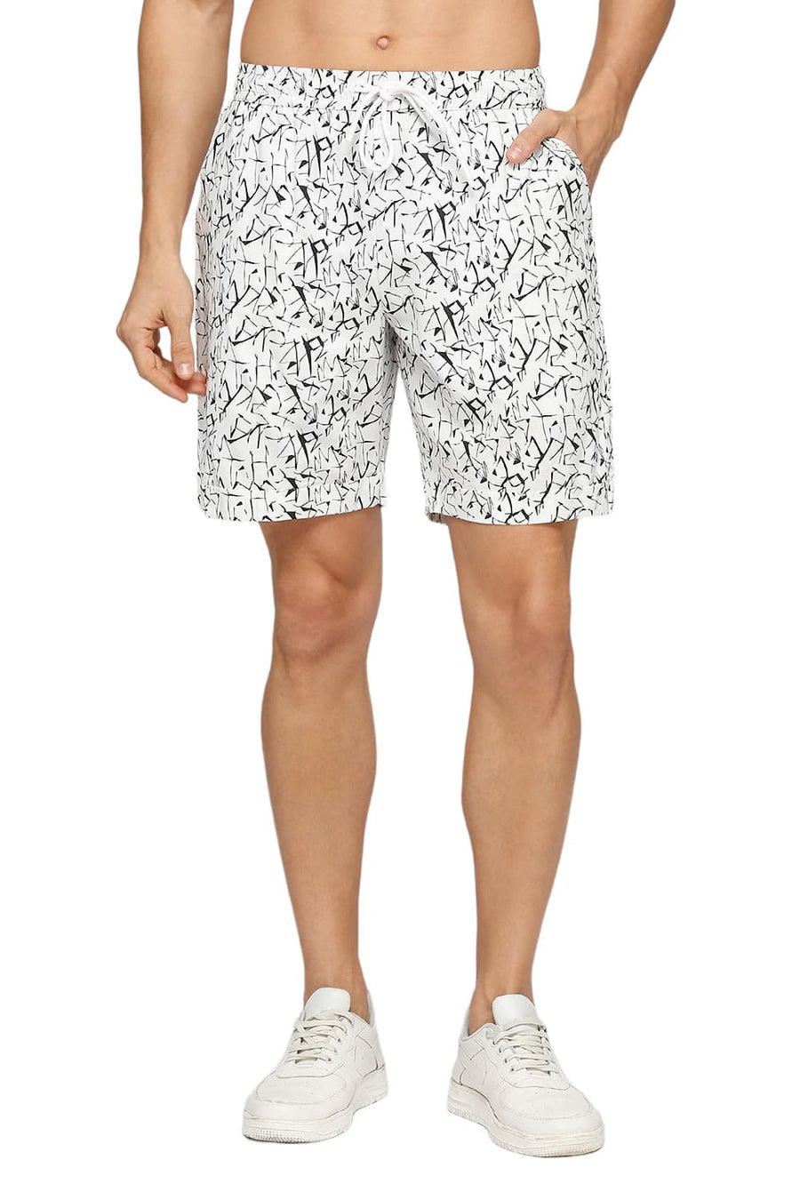 BASICS COMFORT FIT LUCENT WHITE COTTON VISCOSE CO-ORDS SHORTS