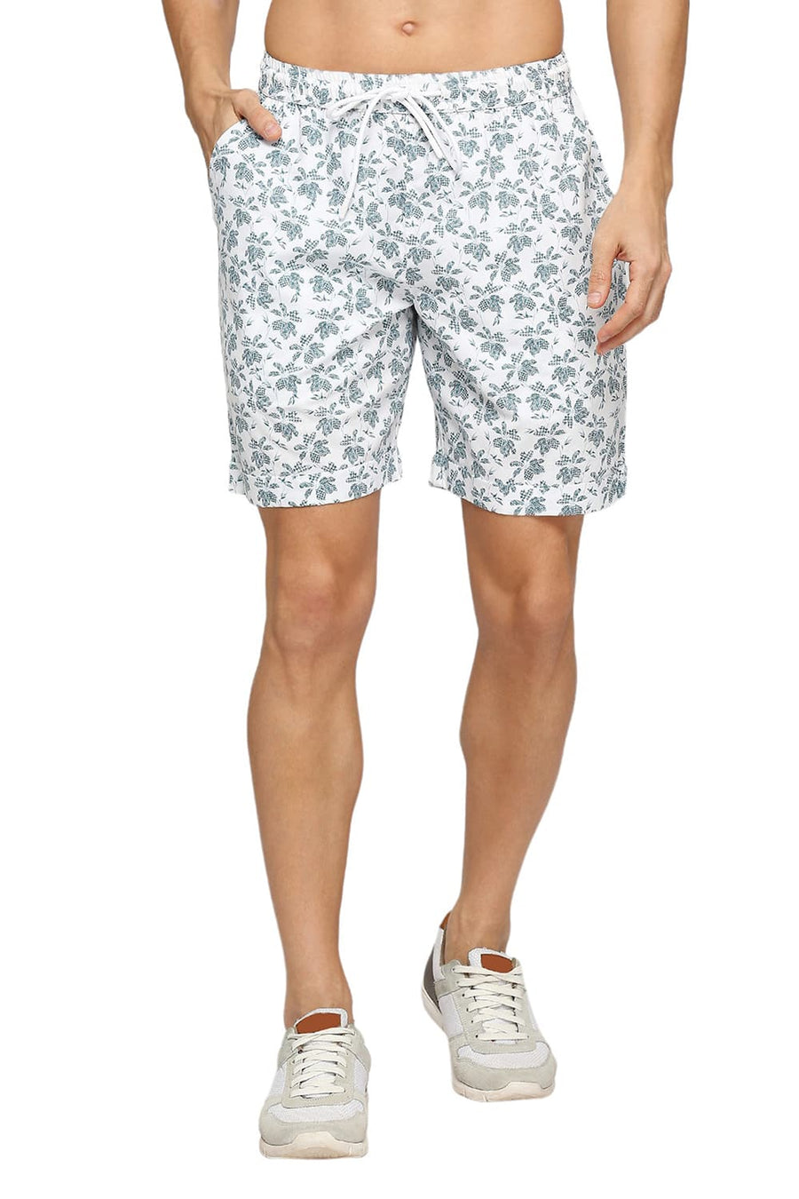 BASICS COMFORT FIT BRIGHT WHITE COTTON VISCOSE CO-ORDS SHORTS
