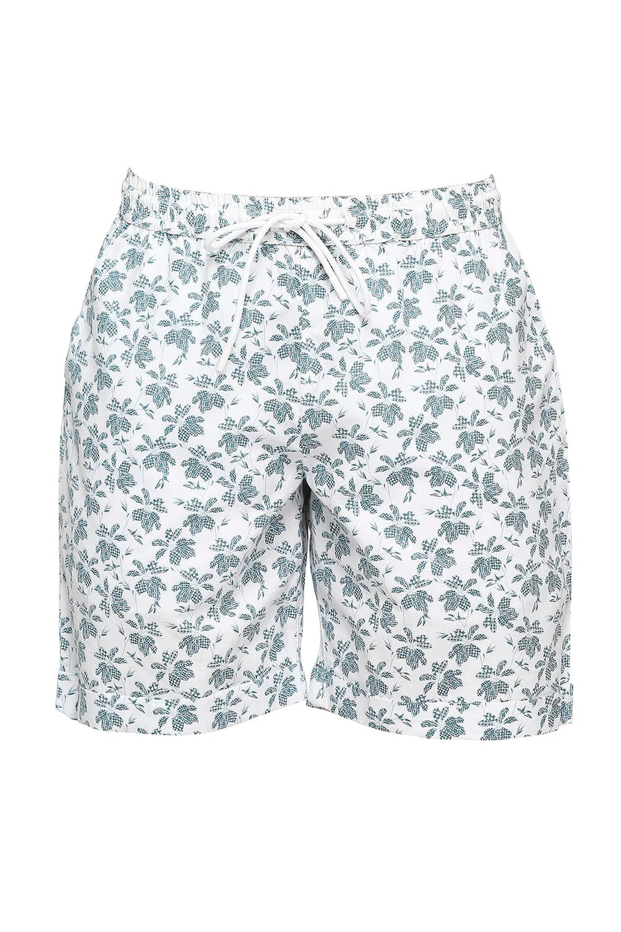 BASICS COMFORT FIT BRIGHT WHITE COTTON VISCOSE CO-ORDS SHORTS
