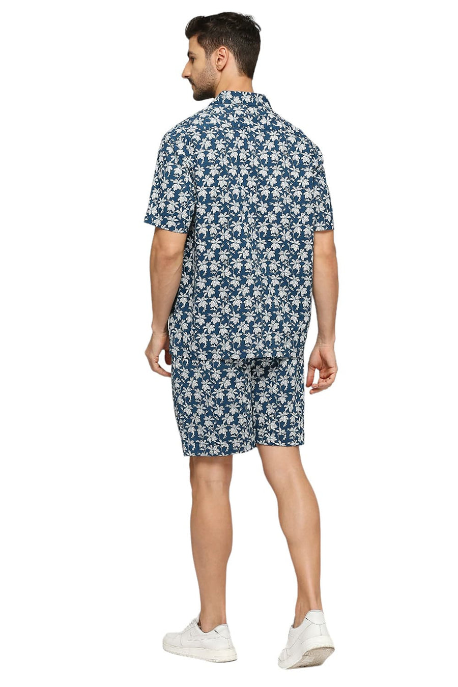 BASICS COMFORT FIT LAKE BLUE COTTON VISCOSE CO-ORDS SHORTS