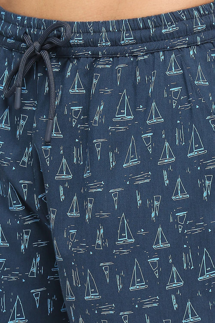 BASICS COMFORT FIT SEAPORT BLUE COTTON VISCOSE CO-ORDS SHORTS