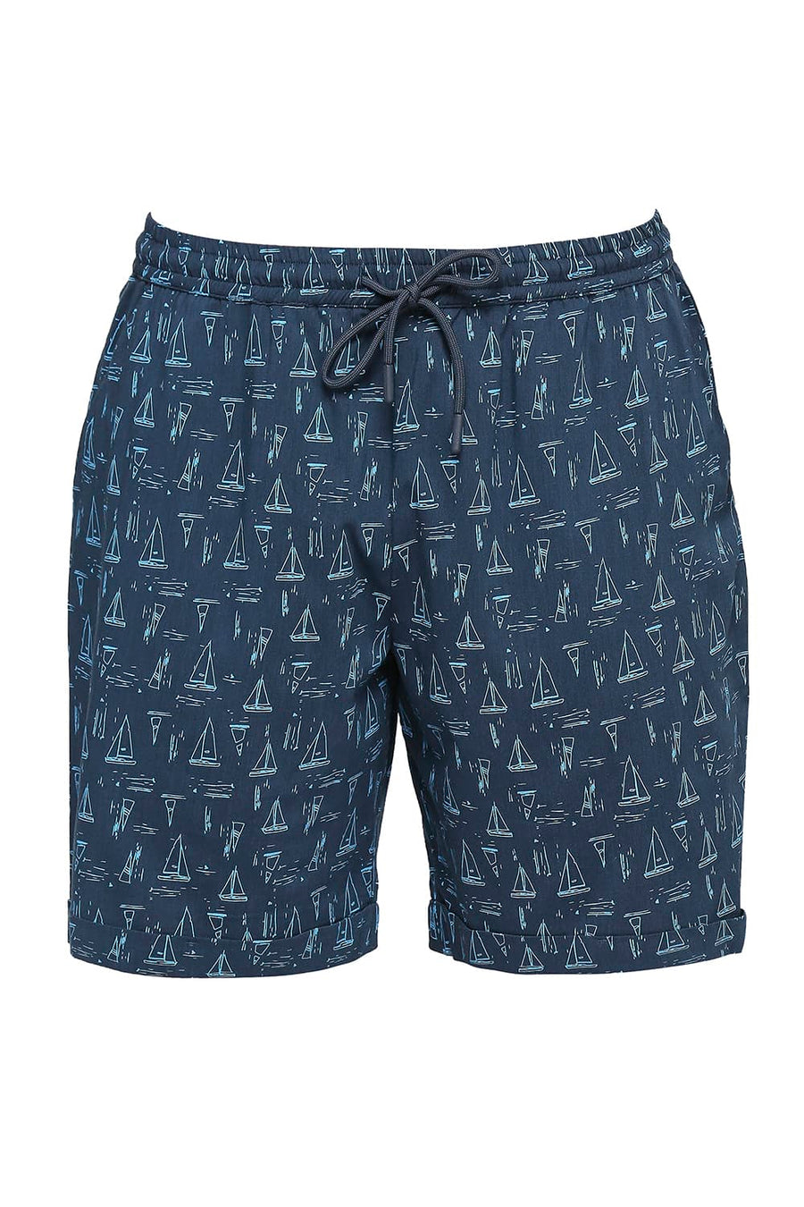 BASICS COMFORT FIT SEAPORT BLUE COTTON VISCOSE CO-ORDS SHORTS