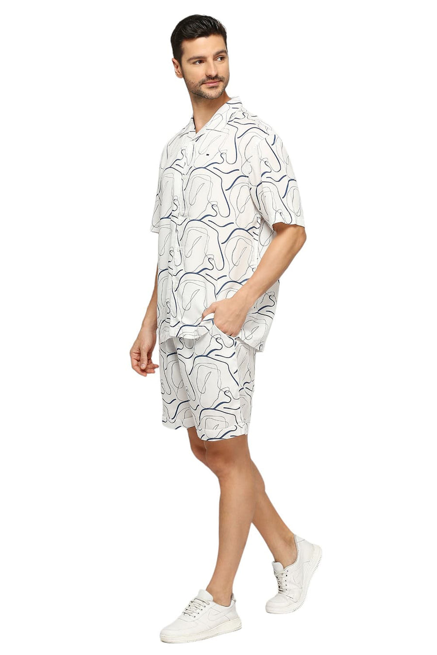 BASICS COMFORT FIT SUMMER SAND ECRU TENCEL TWILL CO-ORDS SHORTS