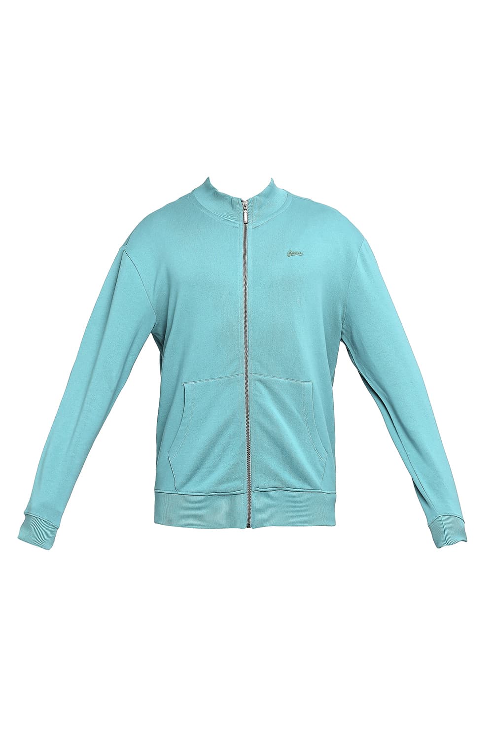 COMFORT FIT COTTON NON BRUSHED FLEECE HIGH NECK JACKET