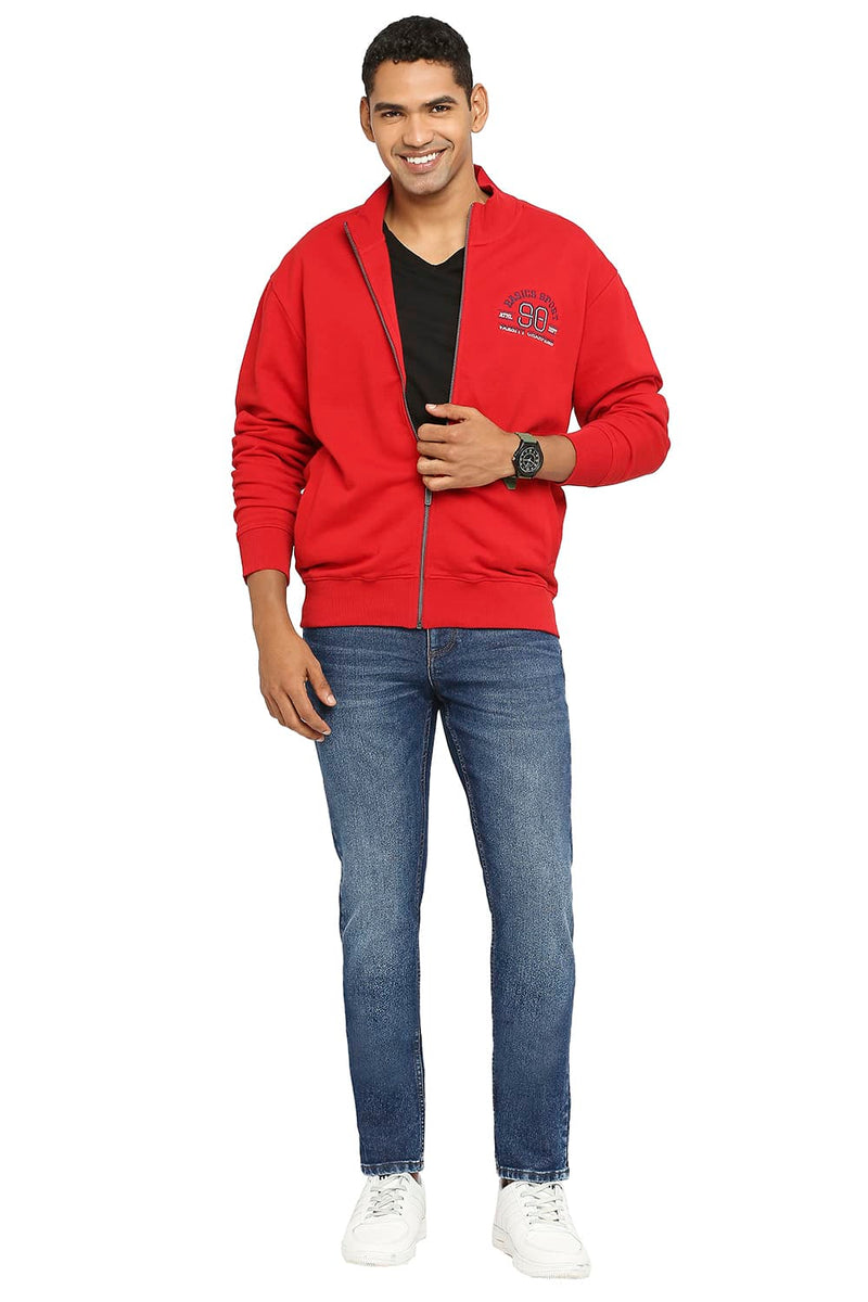 COMFORT FIT COTTON NON BRUSHED FLEECE HIGH NECK JACKET