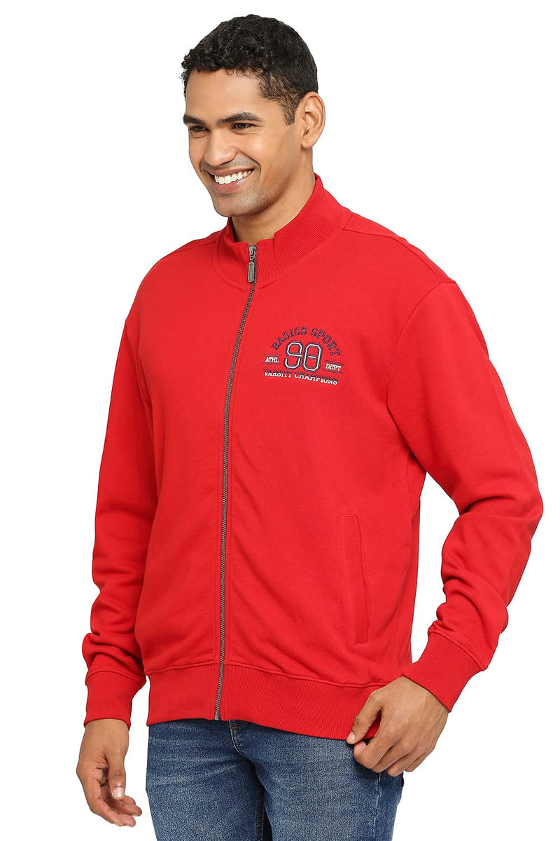 COMFORT FIT COTTON NON BRUSHED FLEECE HIGH NECK JACKET