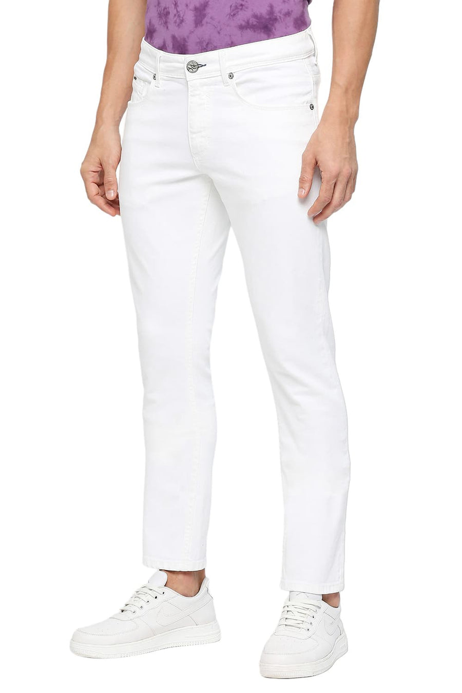 BASICS BLADE FIT BRIGHT WHITE STRETCH JEANS