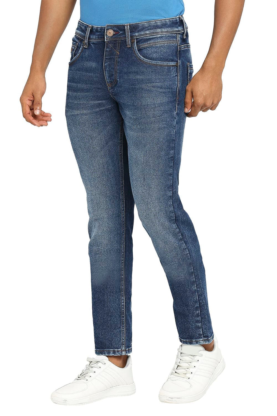 BASICS TORQUE FIT ENSIGN BLUE STRETCH JEANS