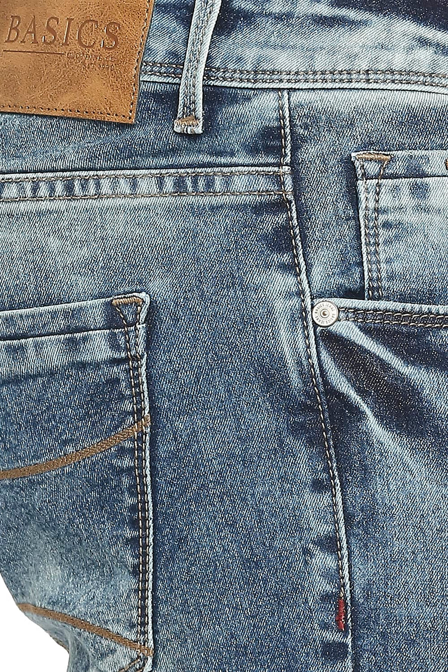 BASICS DRIFT FIT VINTAGE INDIGO COTTON POLYESTER STRETCH JEANS