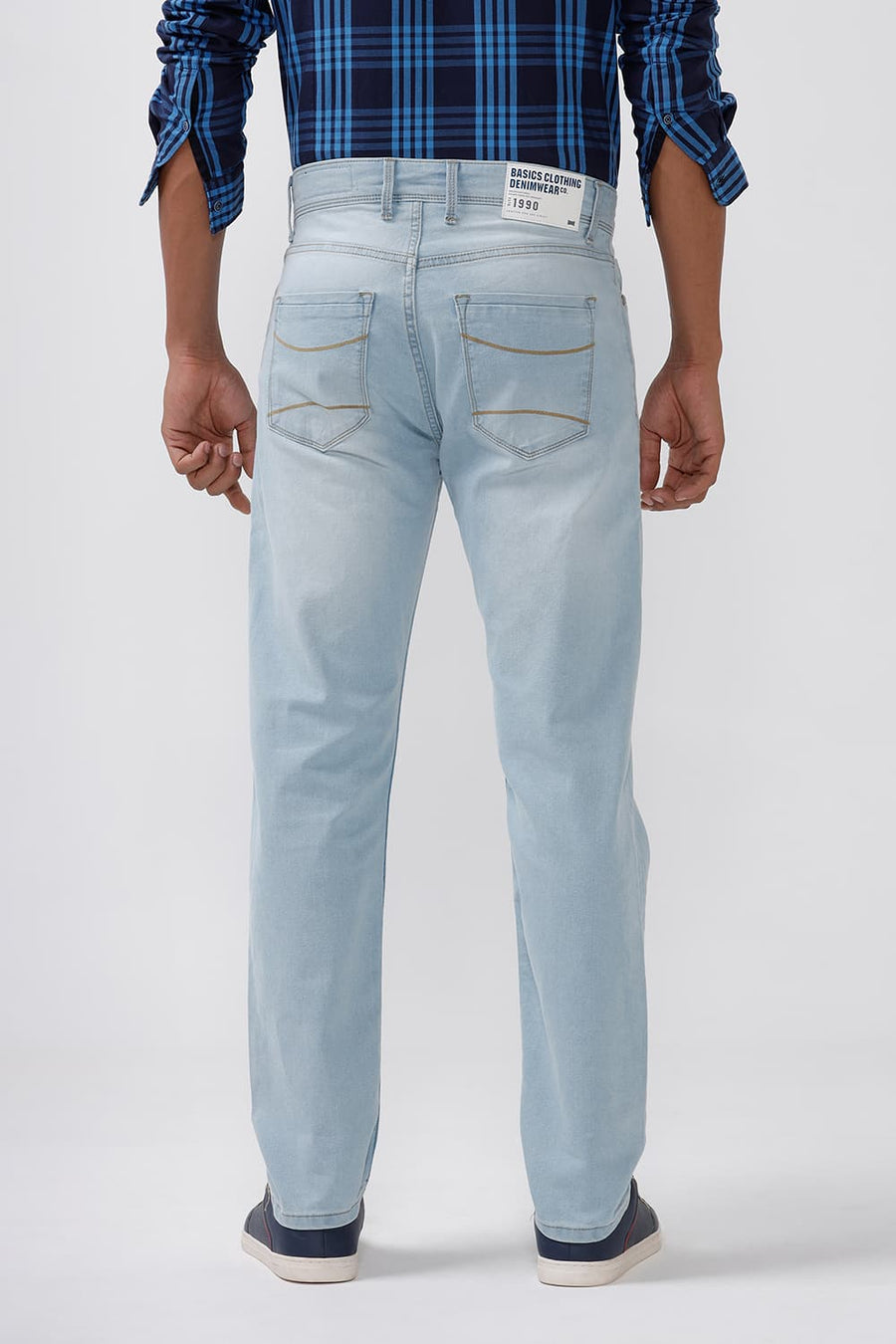 BASICS DRIFT FIT DREAM BLUE COTTON POLYESTER STRETCH JEANS