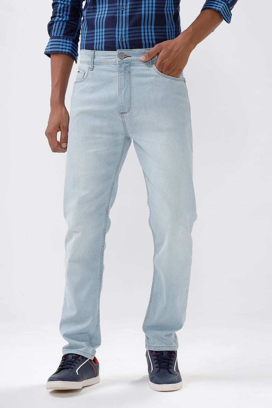 BASICS DRIFT FIT DREAM BLUE COTTON POLYESTER STRETCH JEANS