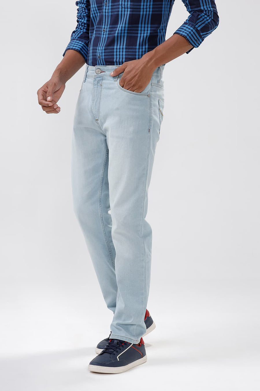 BASICS DRIFT FIT DREAM BLUE COTTON POLYESTER STRETCH JEANS