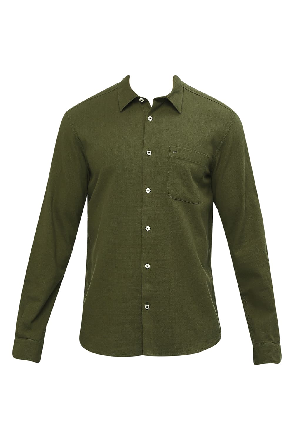 BASICS SLIM FIT COTTON HOPSACK DOBBY SHIRT