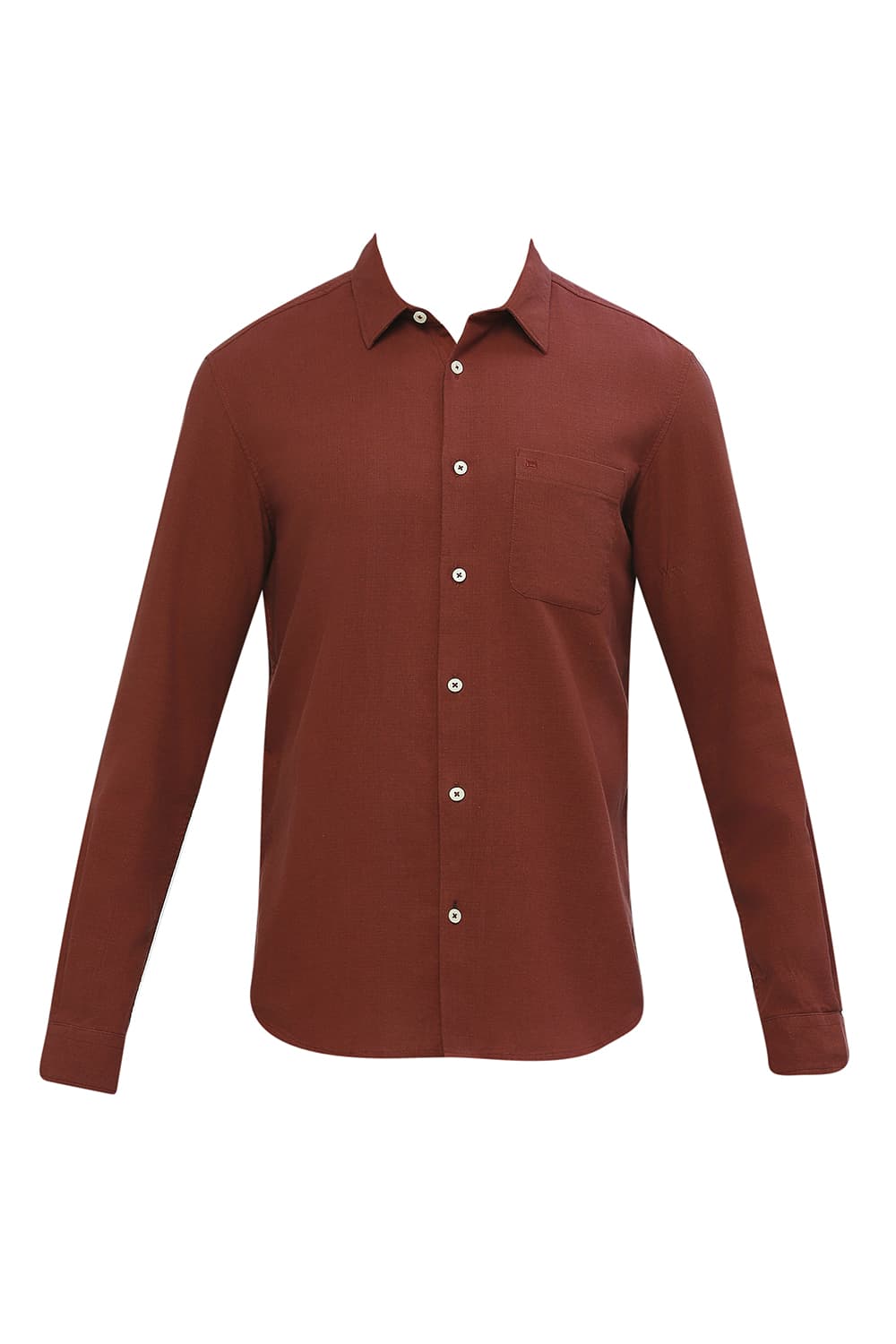 BASICS SLIM FIT COTTON HOPSACK DOBBY SHIRT