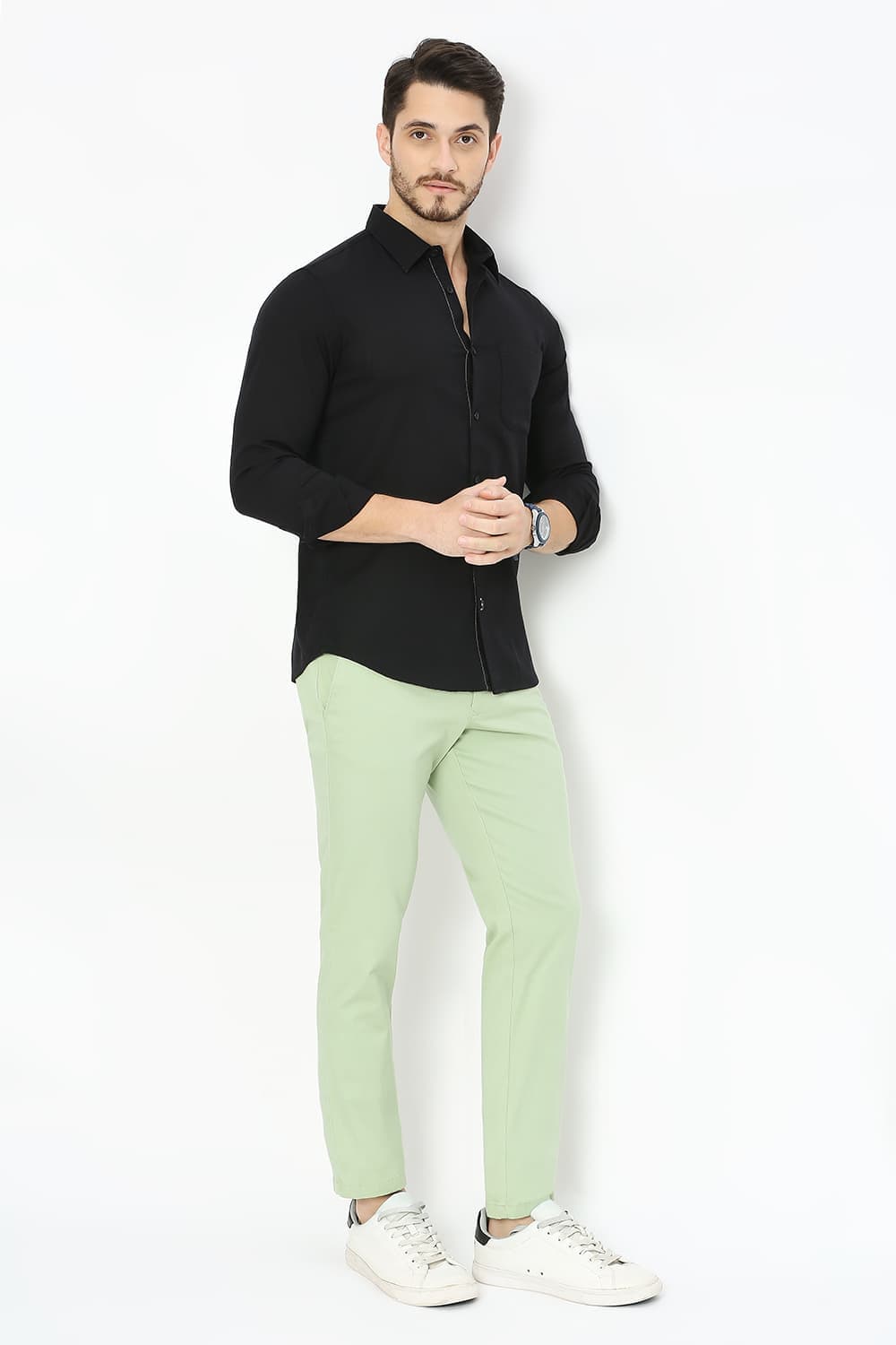 Slim Fit Cotton Slub Twill Shirt