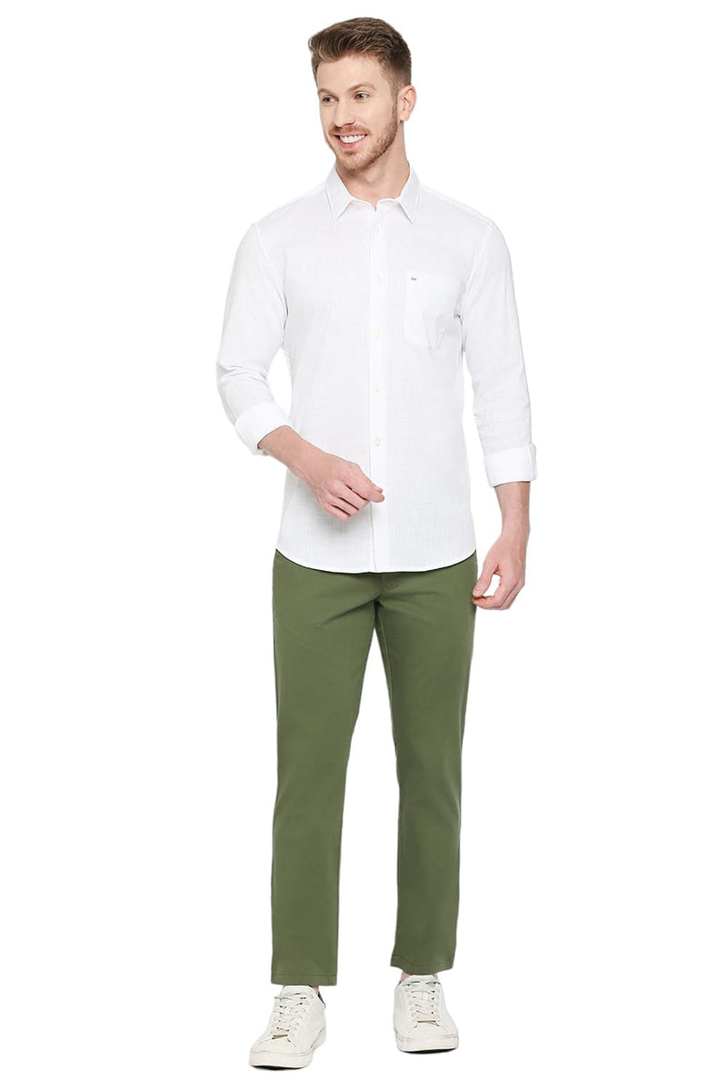 BASICS SLIM FIT COTTON SLUB TWILL SHIRT