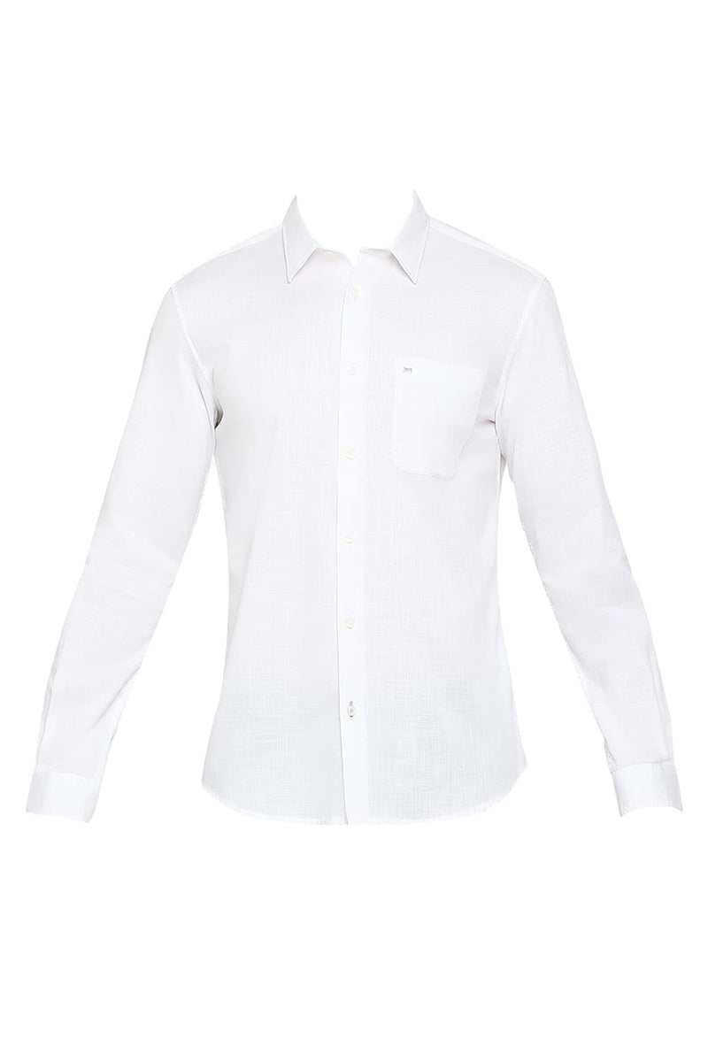 BASICS SLIM FIT COTTON SLUB TWILL SHIRT