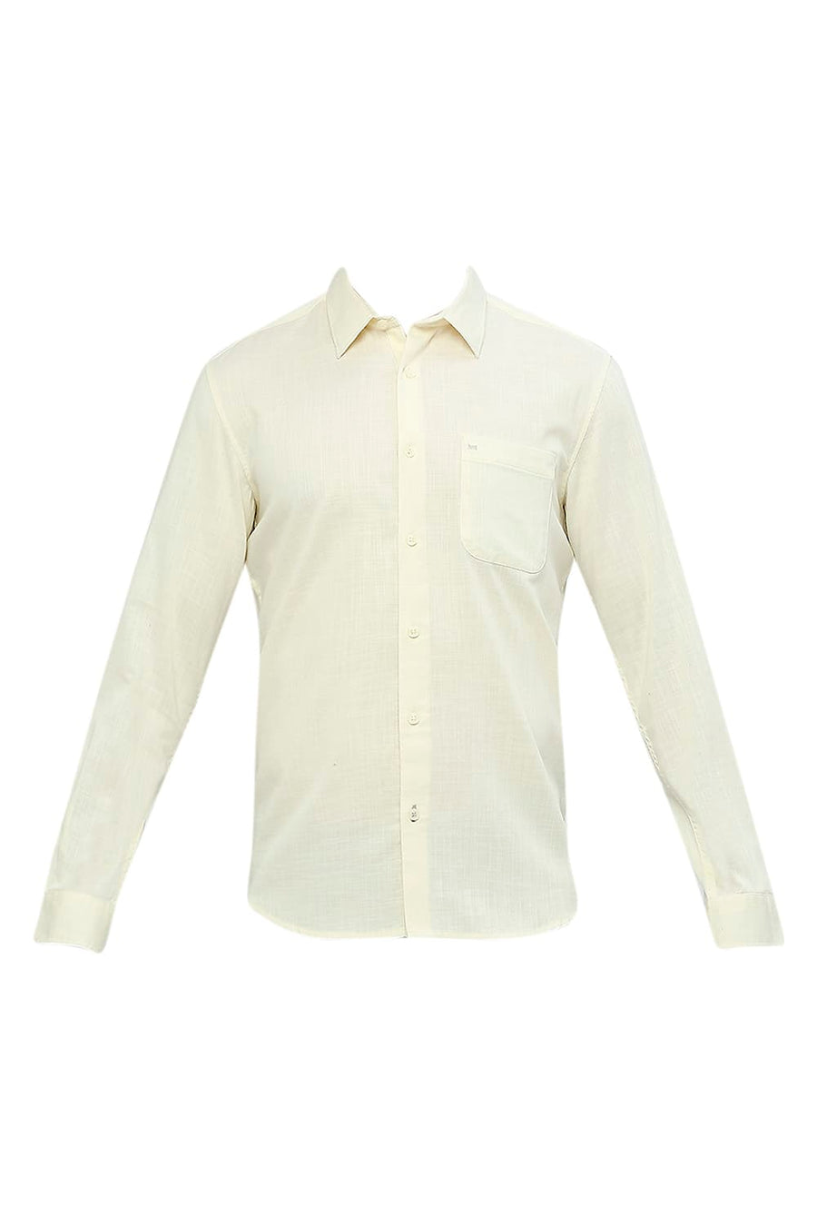 BASICS SLIM FIT IRISH CREAM COTTON SLUB TWILL SHIRT