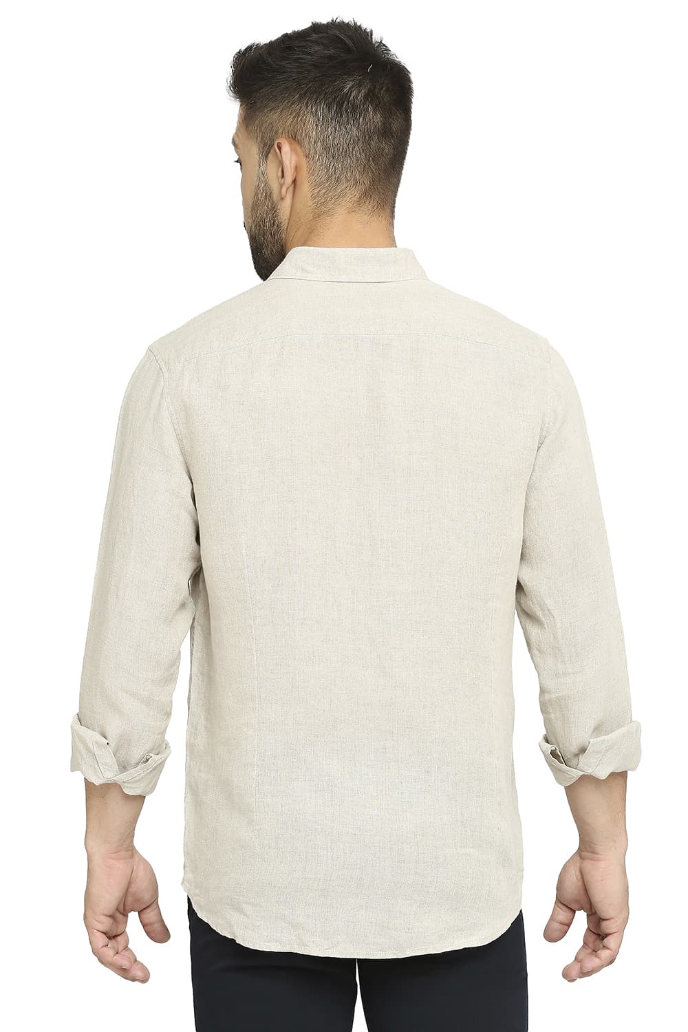 BASICS SLIM FIT LINEN SHIRT