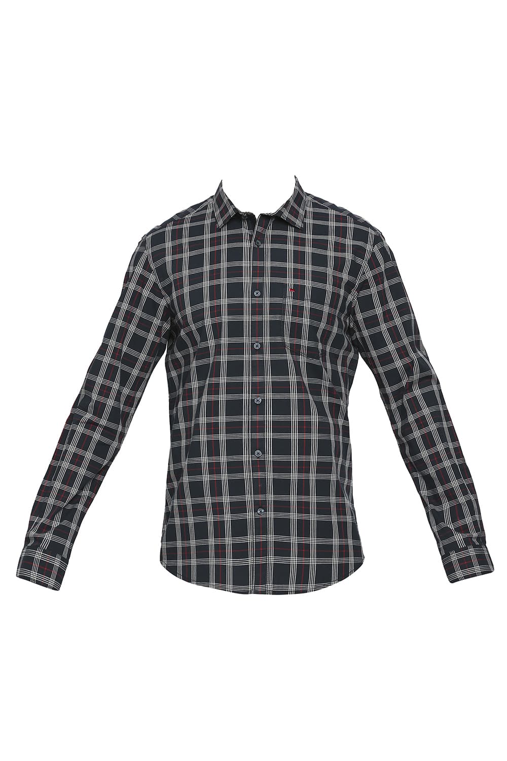 BASICS SLIM FIT COTTON CHECKS SHIRT