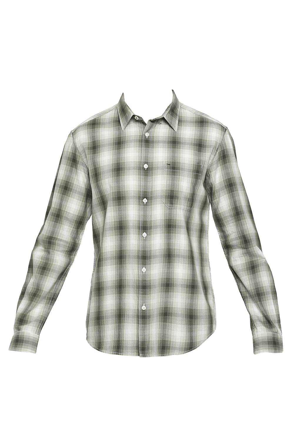 BASICS SLIM FIT COTTON TWILL CHECKS SHIRT