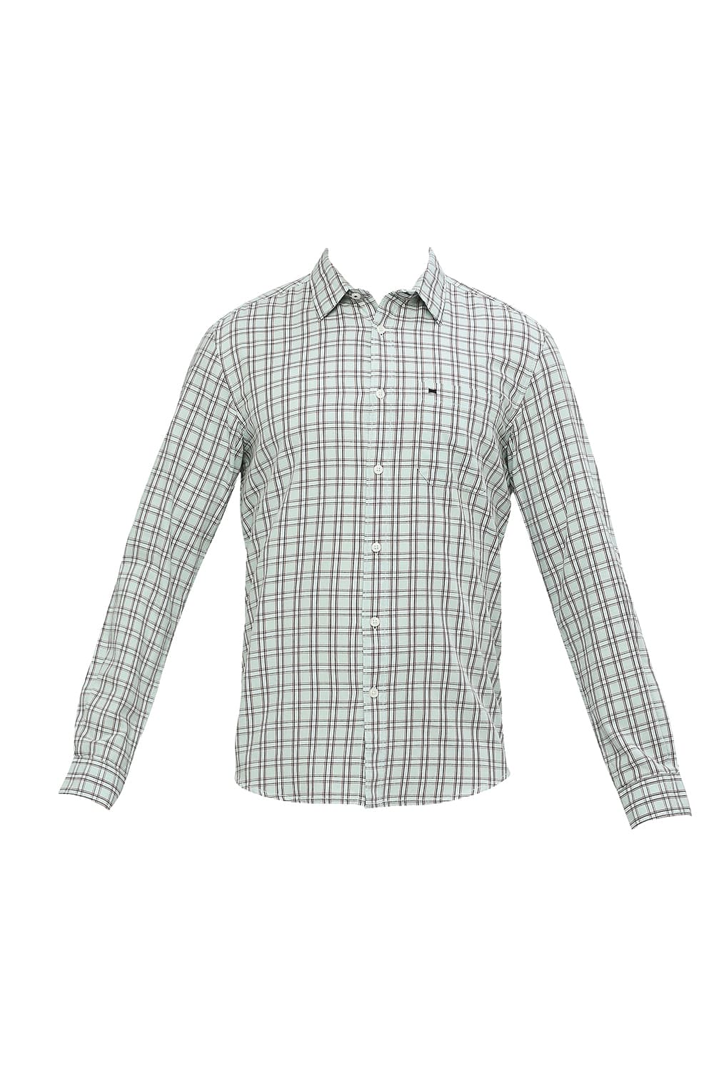 BASICS SLIM FIT COTTON TWILL CHECKS SHIRT