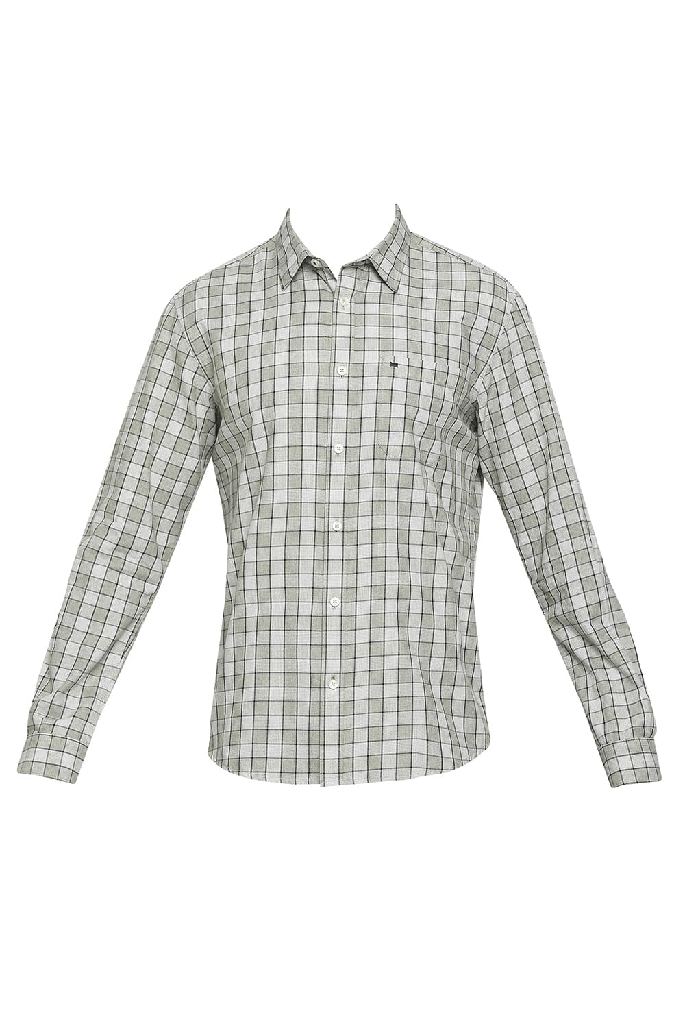 BASICS SLIM FIT COTTON CHECKS SHIRT