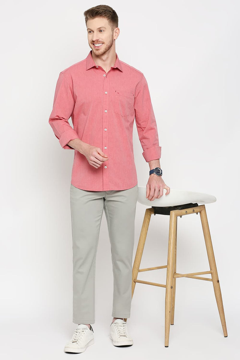 Slim Fit Cotton Fil-a-fil Shirt