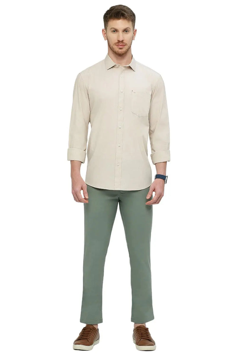 BASICS SLIM FIT COTTON FIL-A-FIL SHIRT