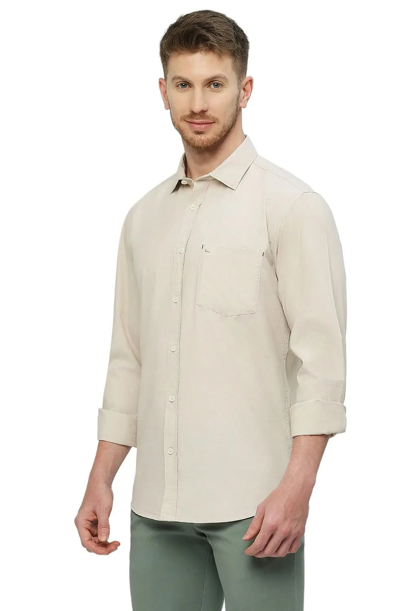 BASICS SLIM FIT COTTON FIL-A-FIL SHIRT