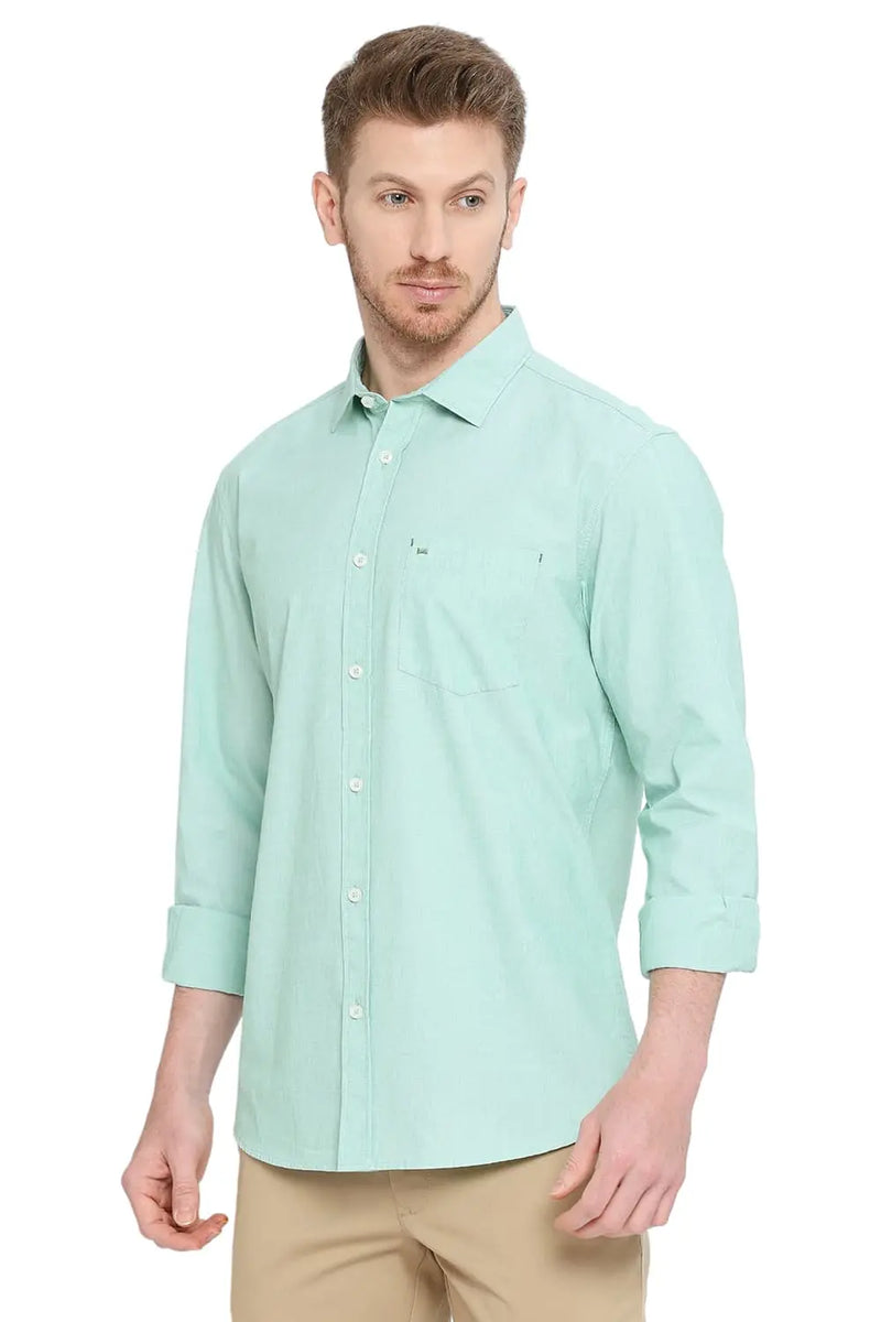 BASICS SLIM FIT COTTON FIL-A-FIL SHIRT