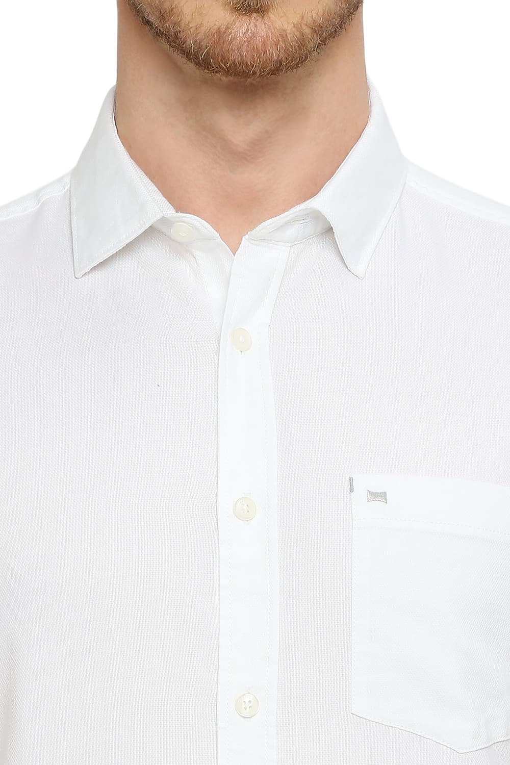 BASICS SLIM FIT COTTON DOBBY HALFSLEEVES SHIRT