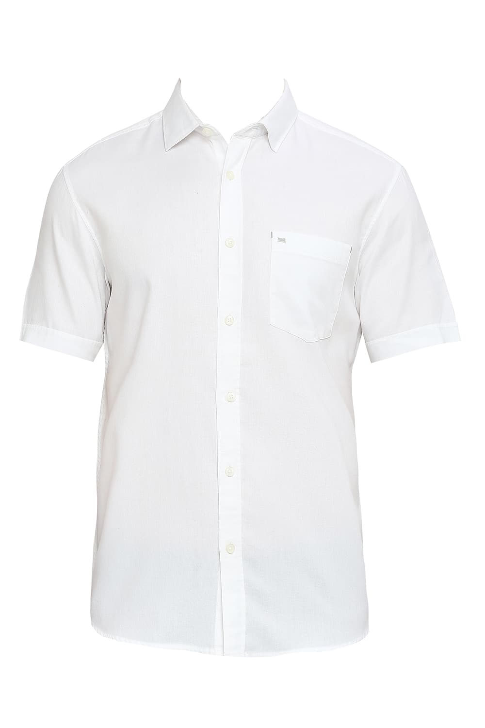 BASICS SLIM FIT COTTON DOBBY HALFSLEEVES SHIRT