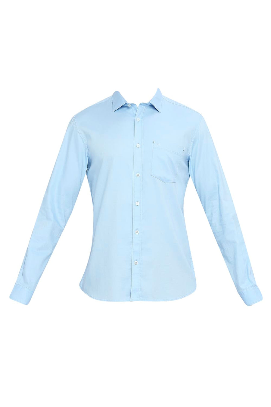 BASICS SLIM FIT RADIANCE BLUE COTTON DOBBY SHIRT