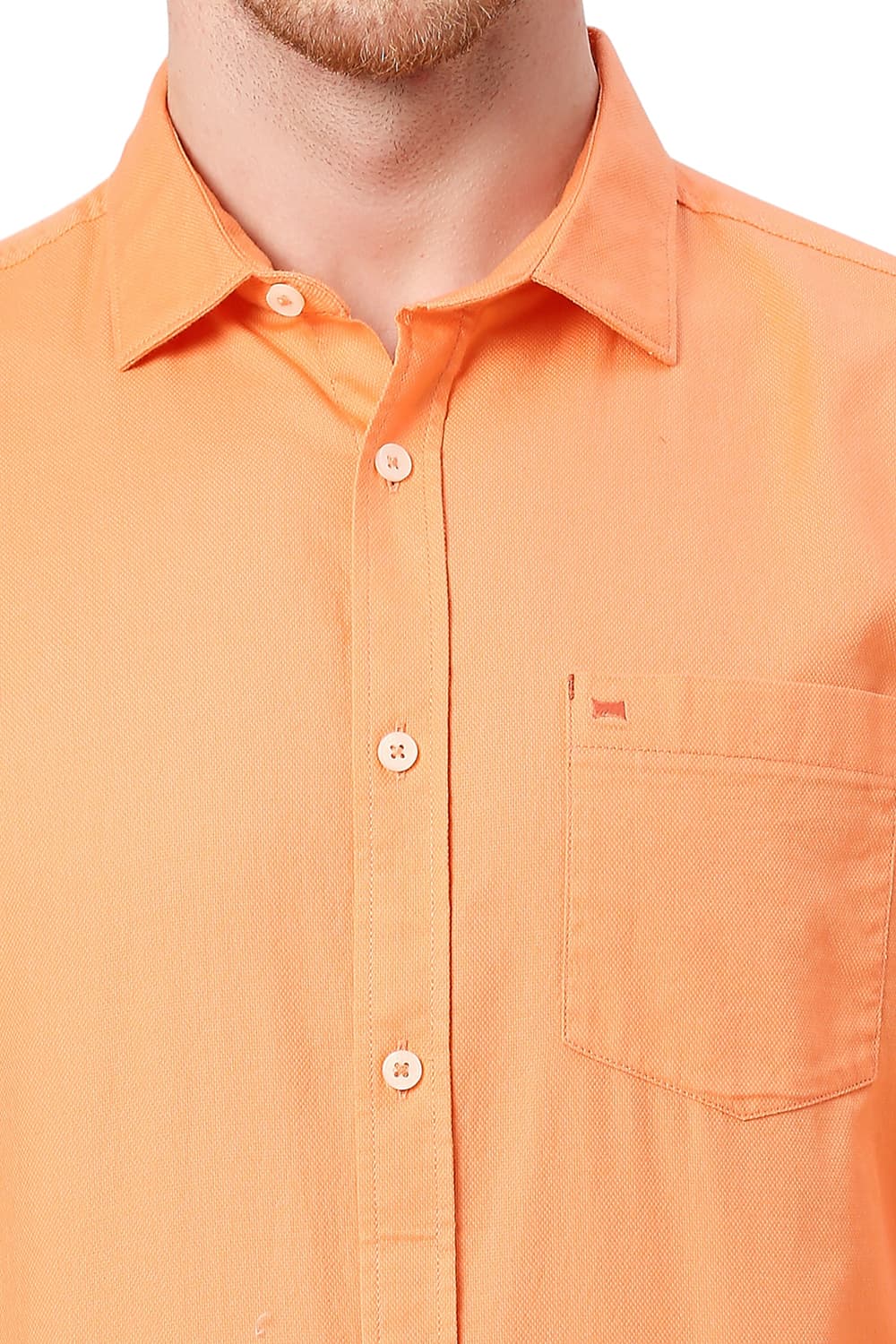 BASICS SLIM FIT COTTON DOBBY SHIRT