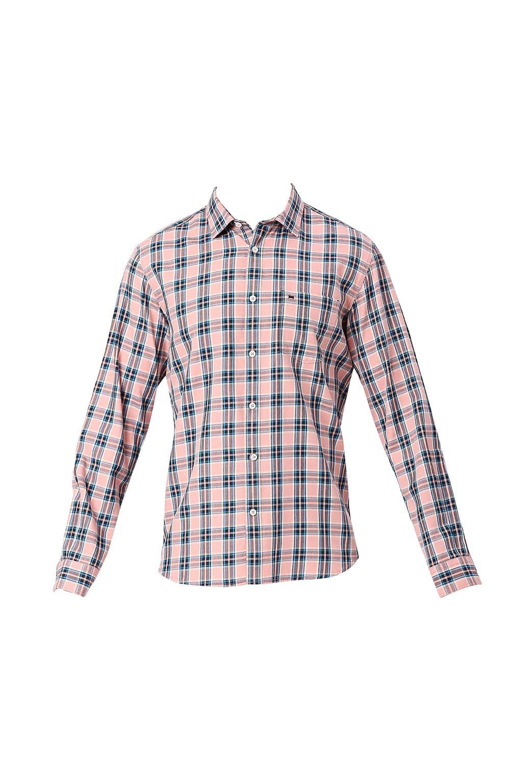 BASICS SLIM FIT COTTON TWILL CHECKS SHIRT