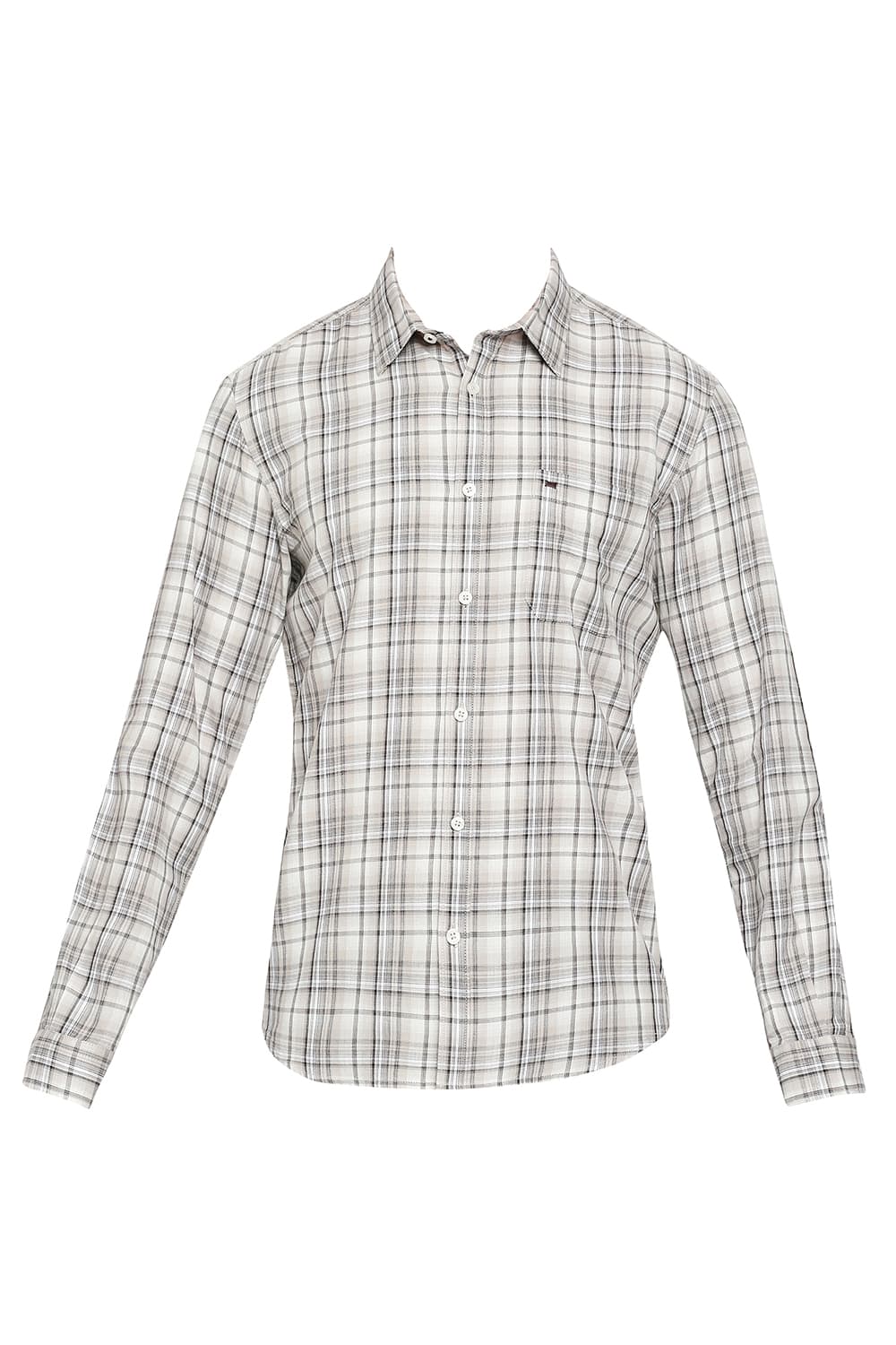 BASICS SLIM FIT COTTON TWILL CHECKS SHIRT