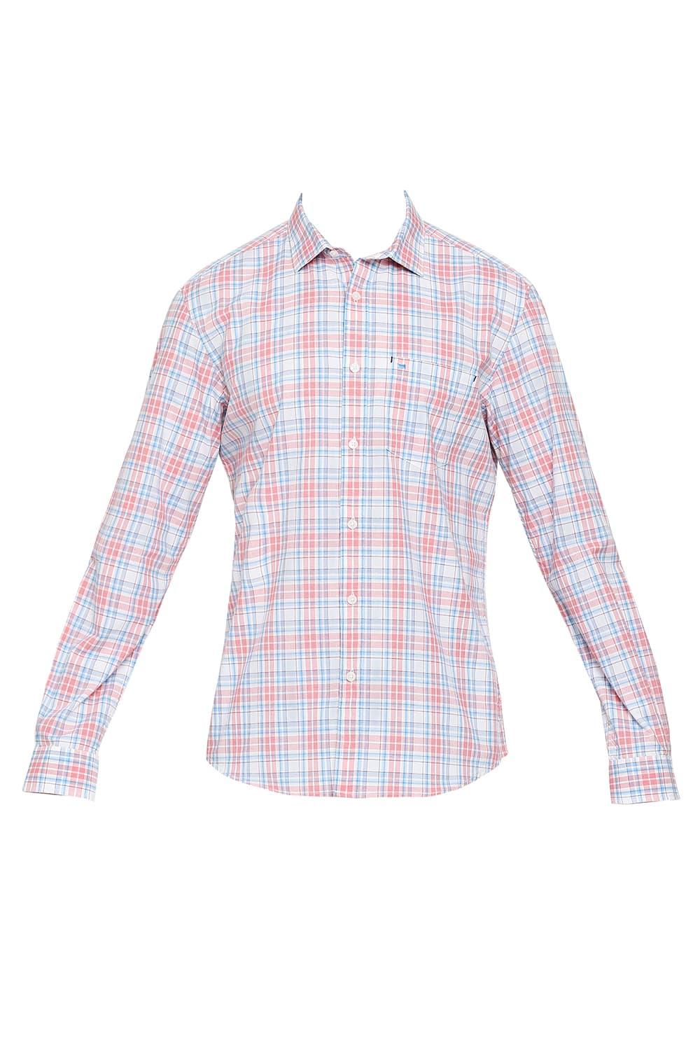 BASICS SLIM FIT COTTON CHECKS SHIRT